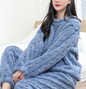Conjunto de Pijama de Terciopelo Coral de Invierno - Suéter y Pantalones Cálidos